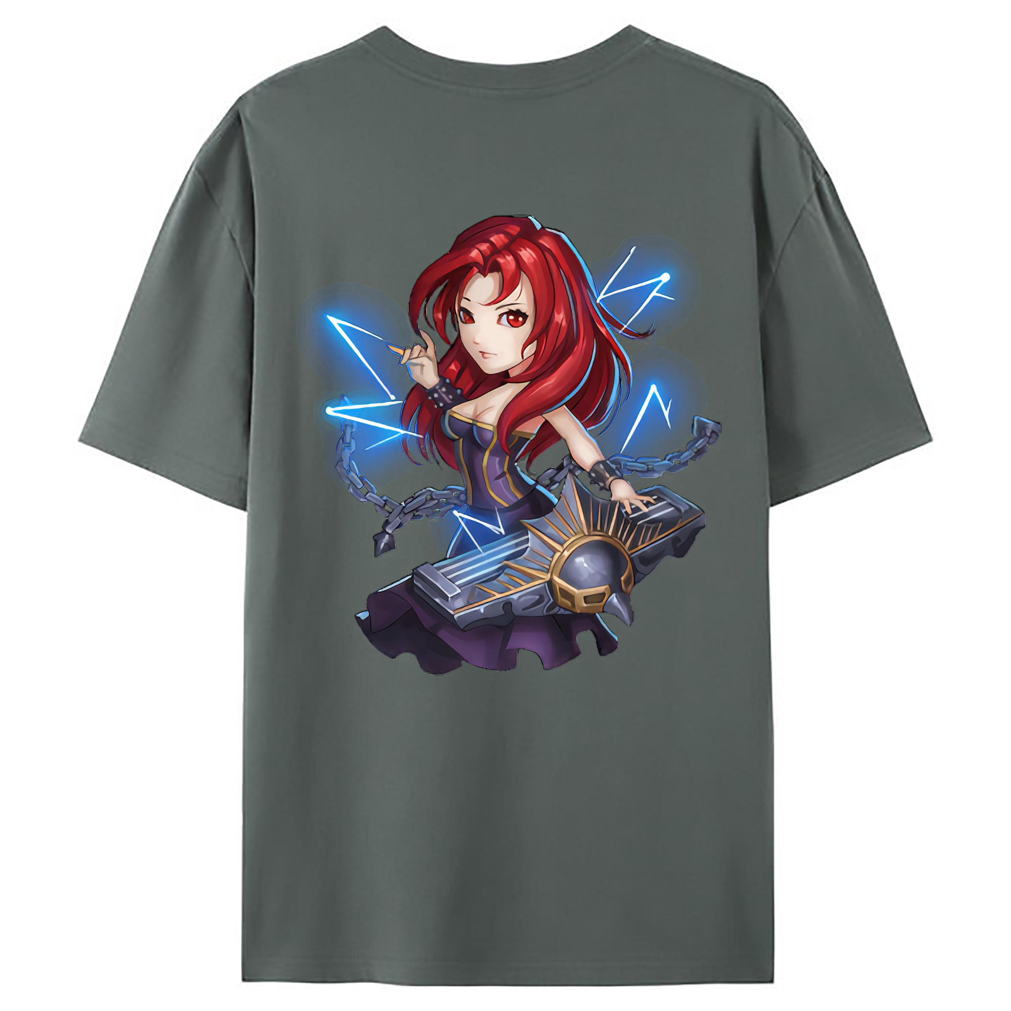 （画像用） リーグ・オブ・レジェンド League of Legends LOL 綿100％ メンズ半袖Tシャツ（バックプリント） 通気性